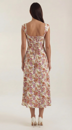 Midikleid Damen mit Korsett-Nahtdetail – Eléonore