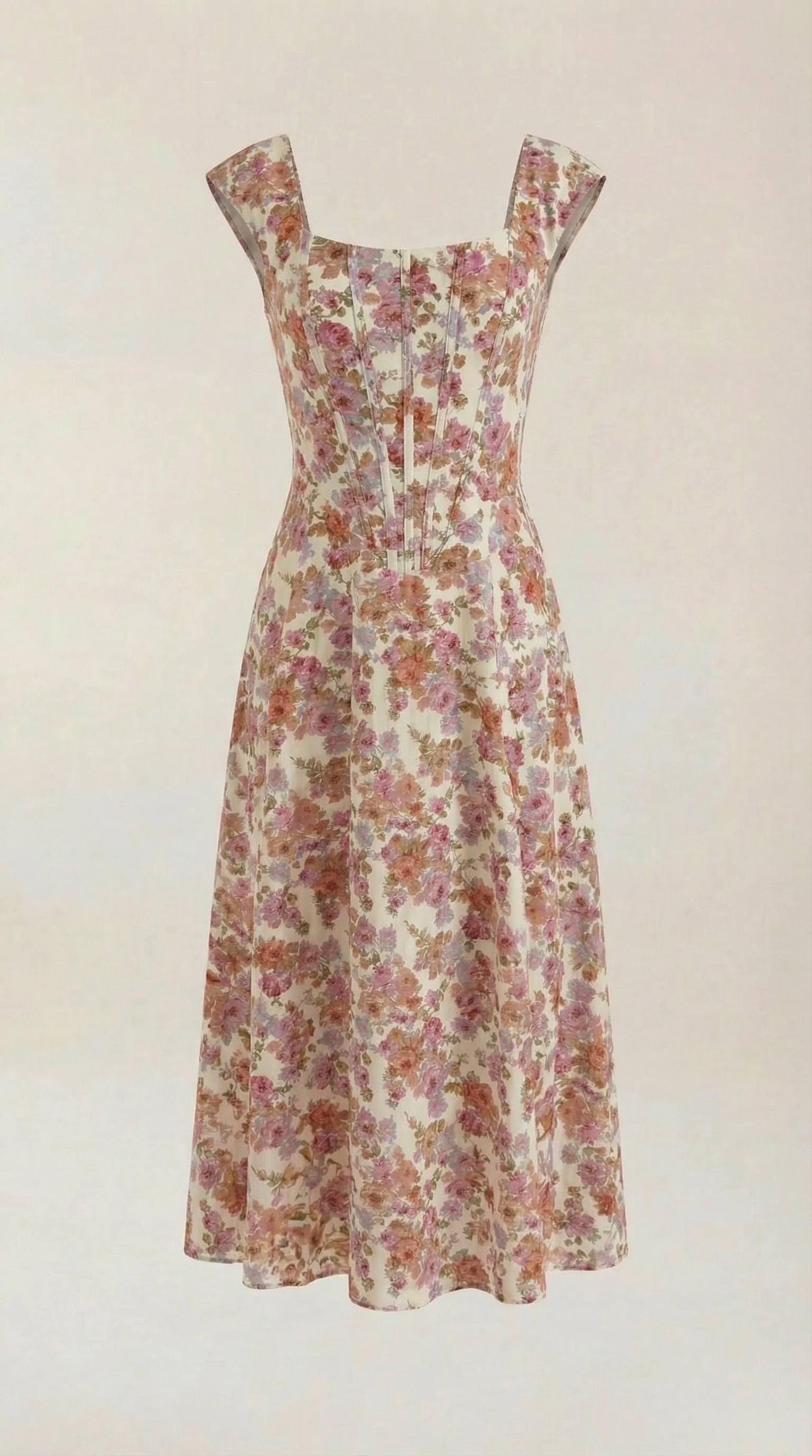 Midikleid Damen mit Korsett-Nahtdetail – Eléonore