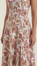 Midikleid Damen mit Korsett-Nahtdetail – Eléonore