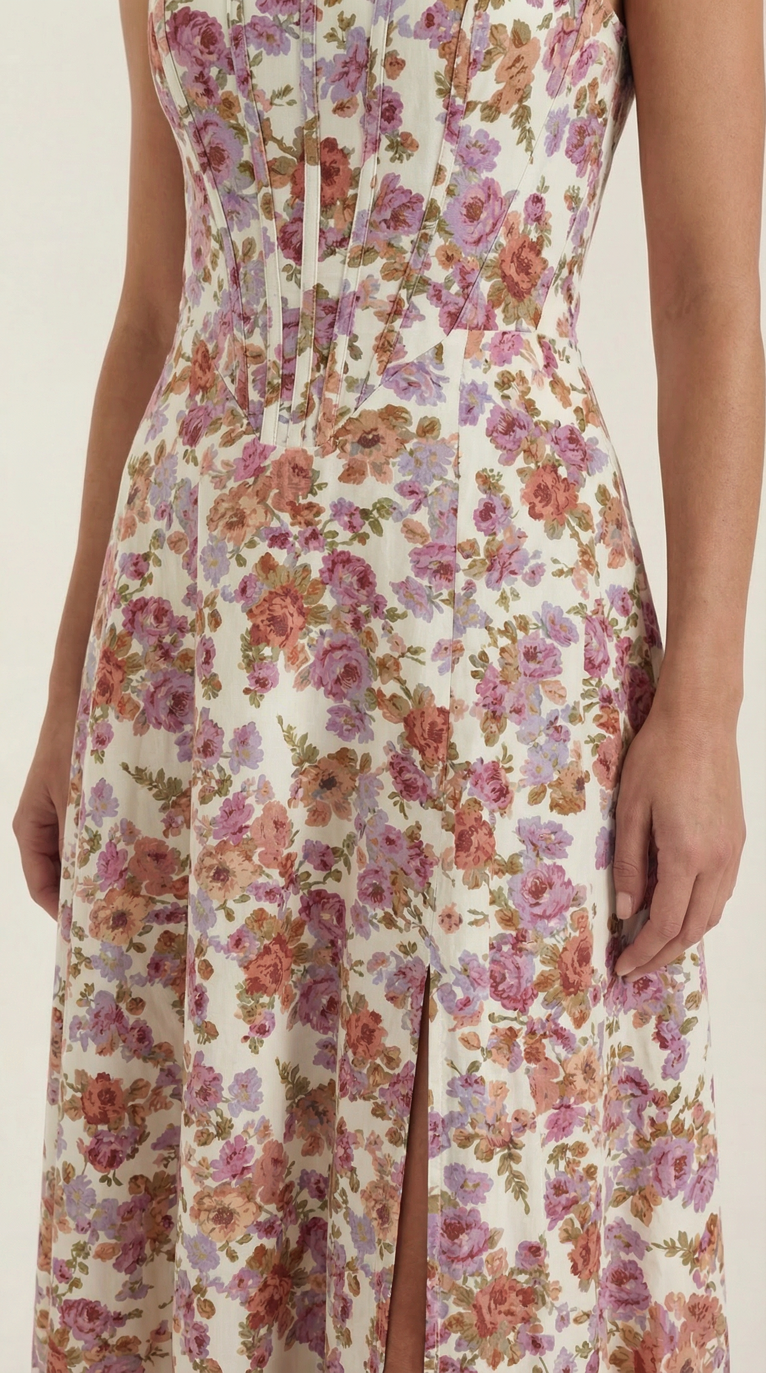 Midikleid Damen mit Korsett-Nahtdetail – Eléonore