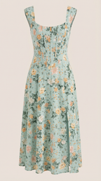 Midikleid Damen mit Korsett-Nahtdetail – Eléonore