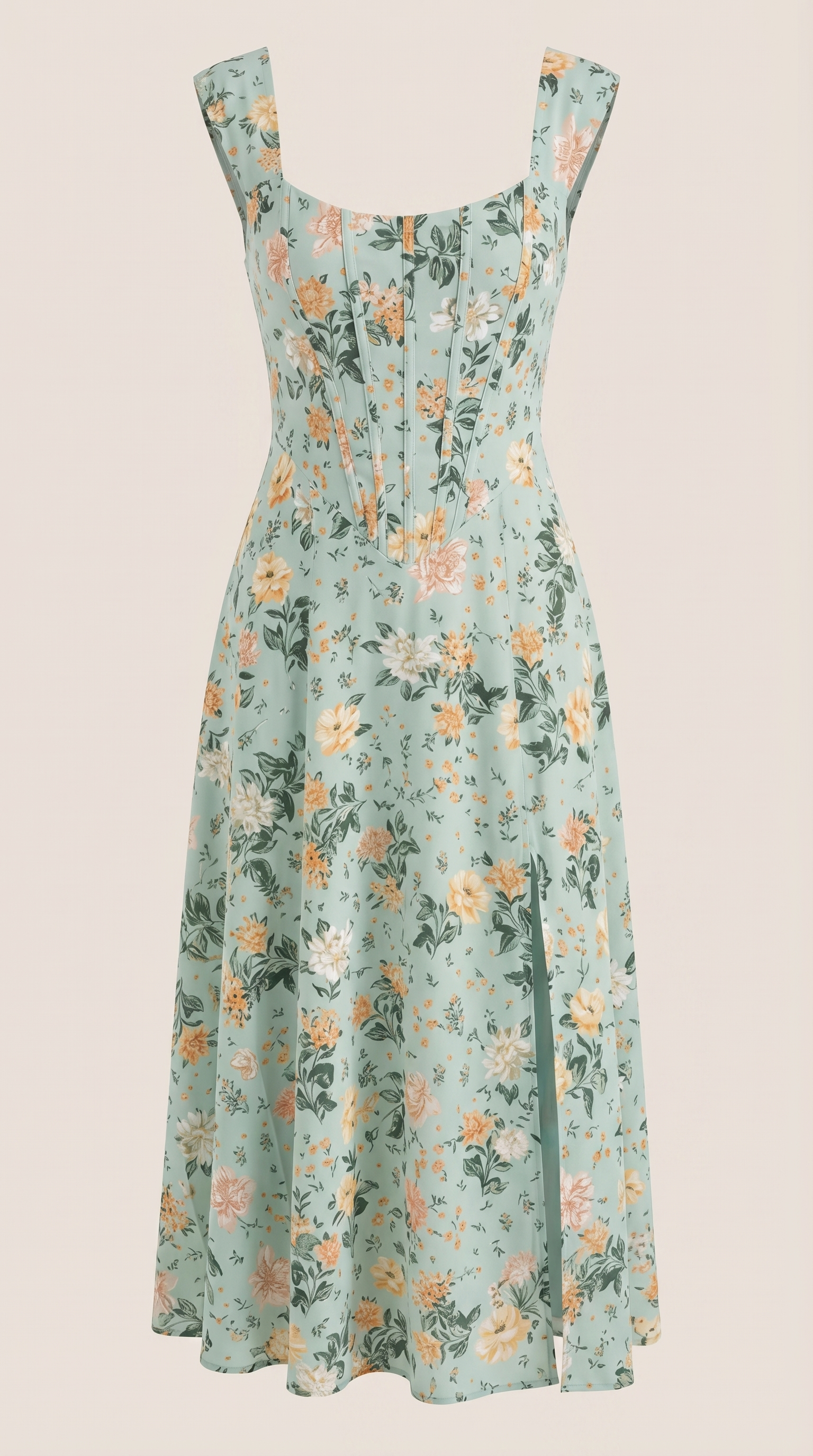Midikleid Damen mit Korsett-Nahtdetail – Eléonore