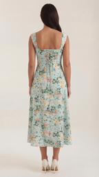 Midikleid Damen mit Korsett-Nahtdetail – Eléonore