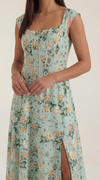 Midikleid Damen mit Korsett-Nahtdetail – Eléonore