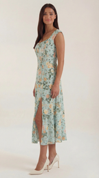 Midikleid Damen mit Korsett-Nahtdetail – Eléonore