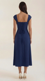 Midikleid Damen mit Korsett-Nahtdetail – Eléonore