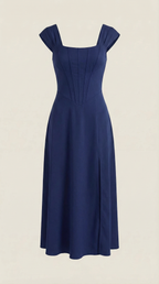 Midikleid Damen mit Korsett-Nahtdetail – Eléonore