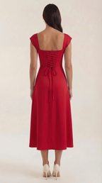 Midikleid Damen mit Korsett-Nahtdetail – Eléonore
