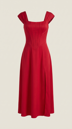 Midikleid Damen mit Korsett-Nahtdetail – Eléonore