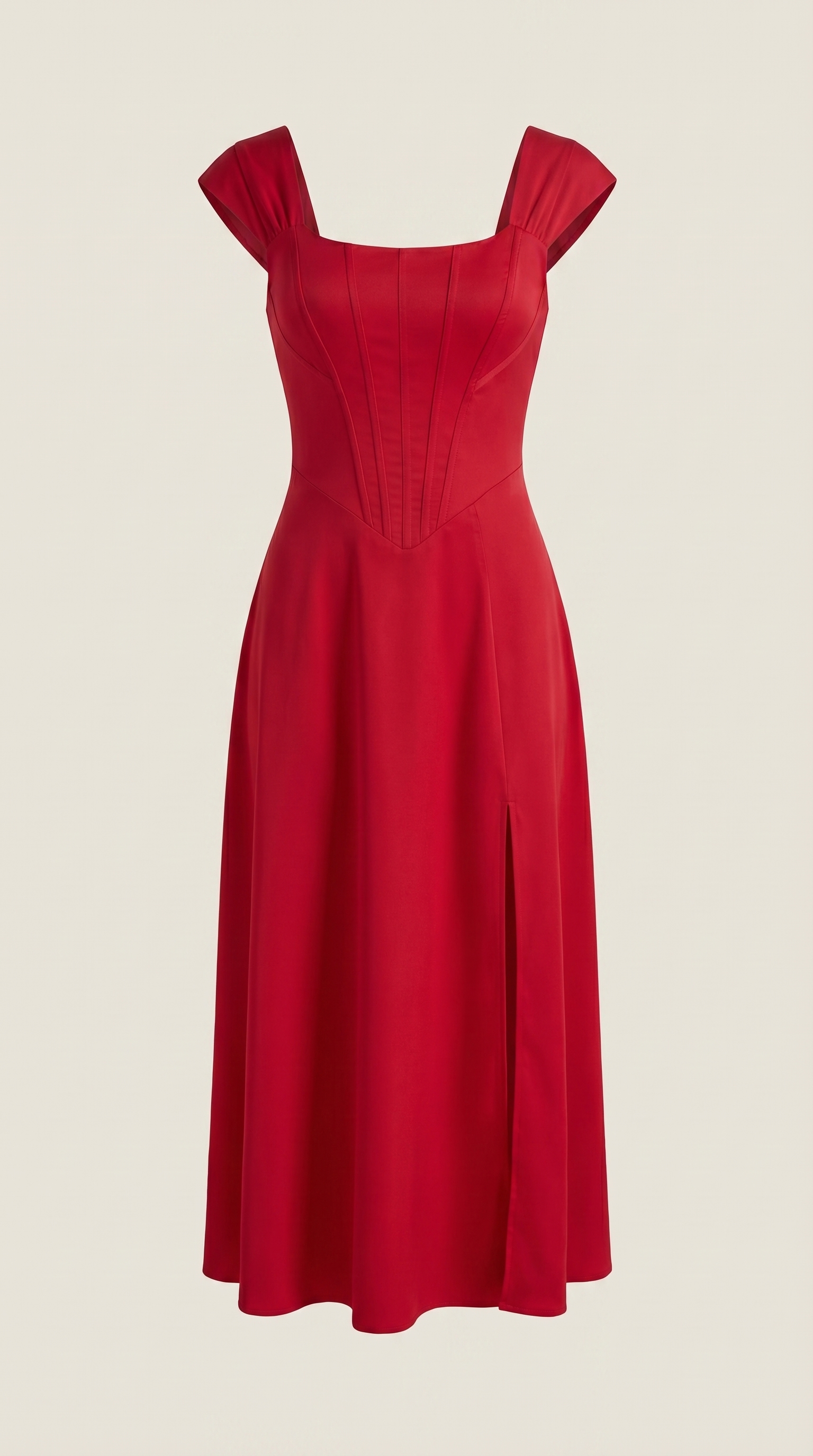 Midikleid Damen mit Korsett-Nahtdetail – Eléonore