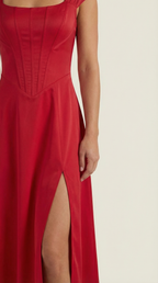 Midikleid Damen mit Korsett-Nahtdetail – Eléonore