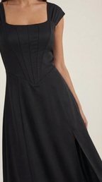 Midikleid Damen mit Korsett-Nahtdetail – Eléonore