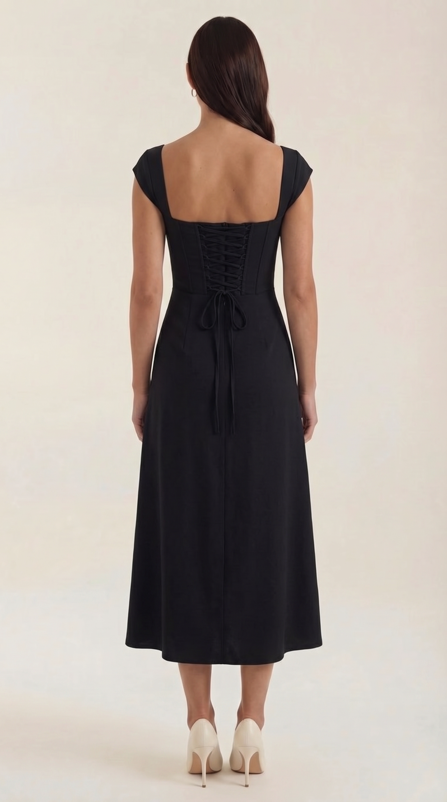 Midikleid Damen mit Korsett-Nahtdetail – Eléonore