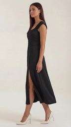 Midikleid Damen mit Korsett-Nahtdetail – Eléonore
