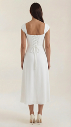 Midikleid Damen mit Korsett-Nahtdetail – Eléonore