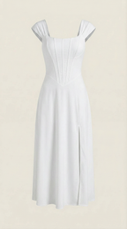 Midikleid Damen mit Korsett-Nahtdetail – Eléonore