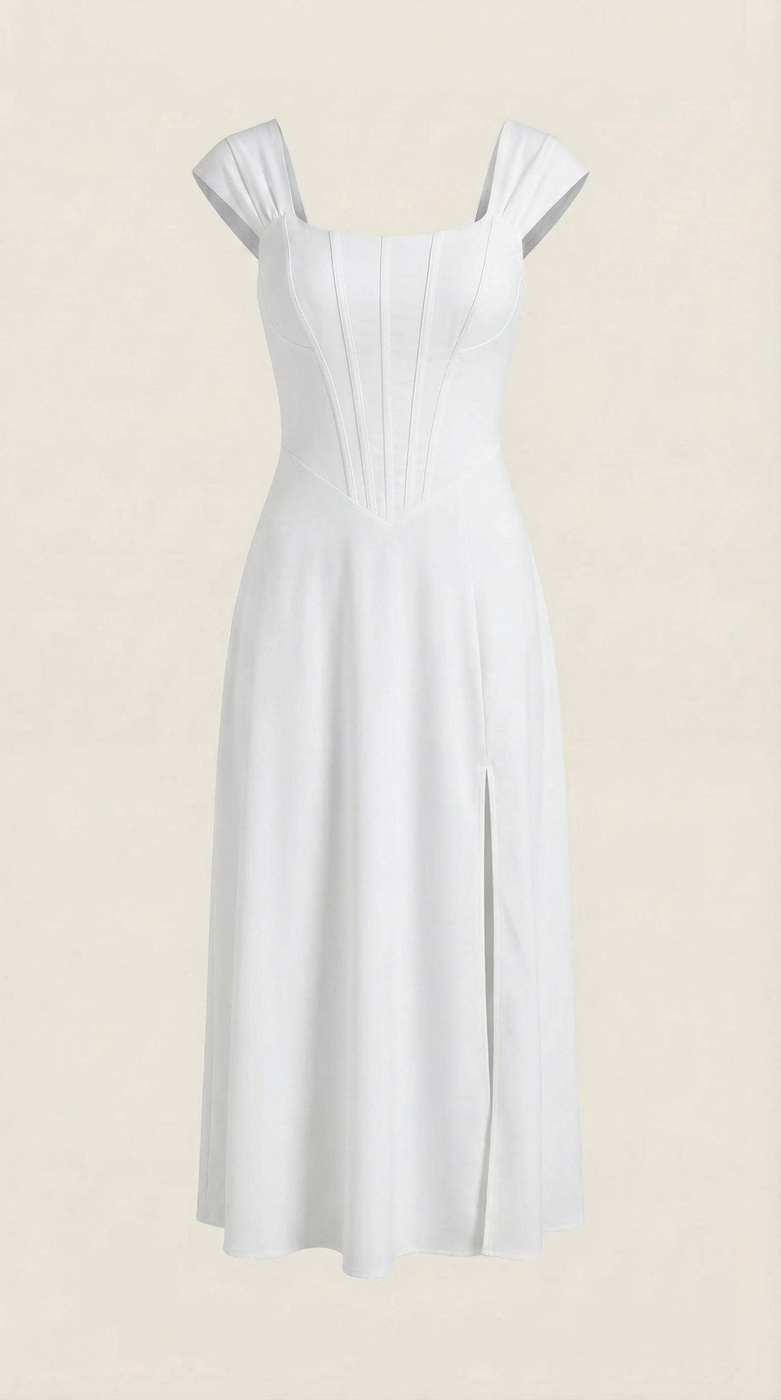 Midikleid Damen mit Korsett-Nahtdetail – Eléonore