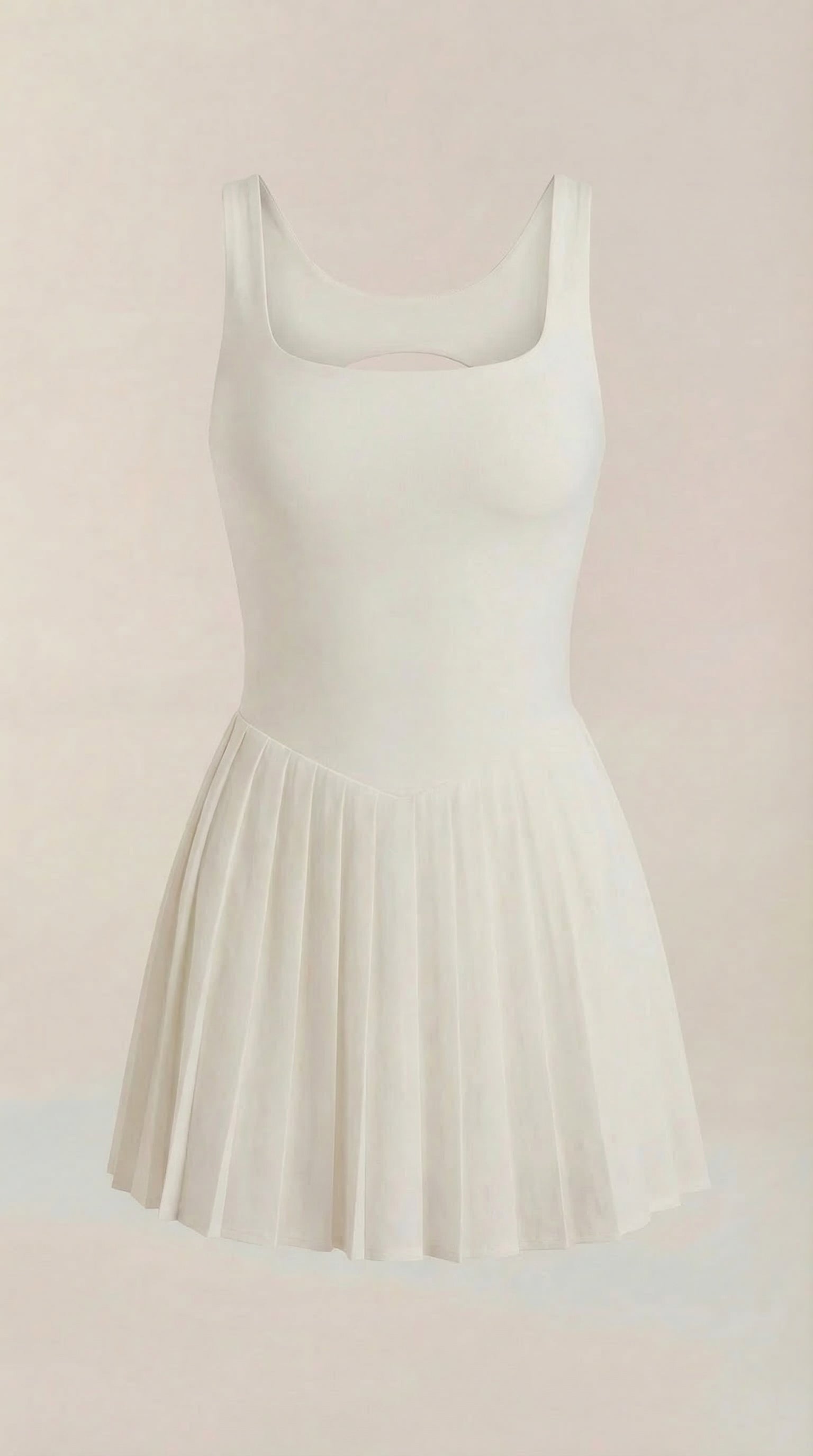 Tenniskleid Damen mit Plisseerock und eckigem Ausschnitt – Serena