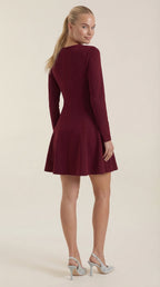 Minikleid Damen mit tailliertem Oberteil und Langärmeln – Pascaline