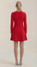 Minikleid Damen mit tailliertem Oberteil und Langärmeln – Pascaline