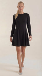Minikleid Damen mit tailliertem Oberteil und Langärmeln – Pascaline