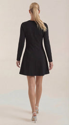 Minikleid Damen mit tailliertem Oberteil und Langärmeln – Pascaline
