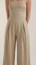 Jumpsuit Damen mit Bandeau-Ausschnitt und ausgestelltem Hosenbein – Vivienne