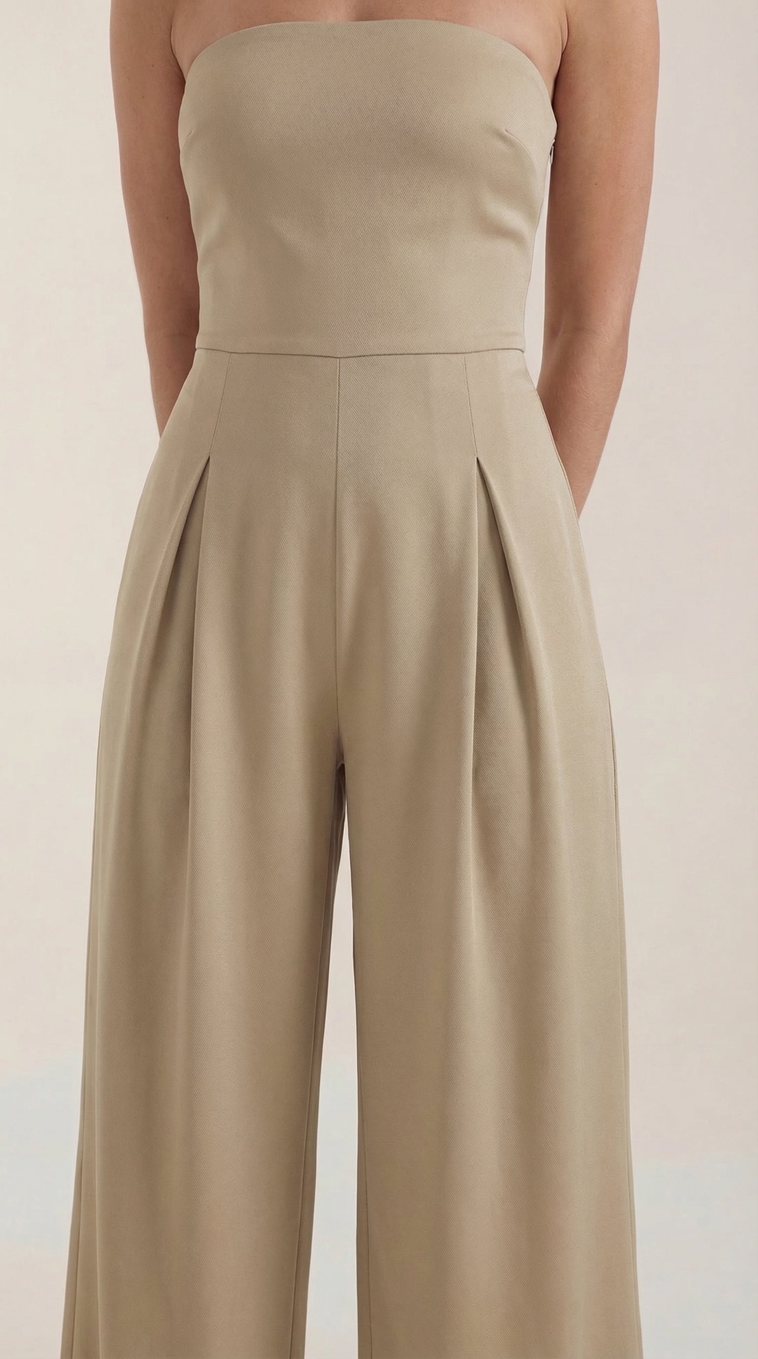 Jumpsuit Damen mit Bandeau-Ausschnitt und ausgestelltem Hosenbein – Vivienne