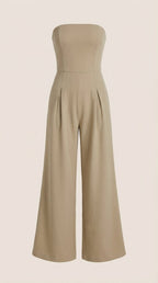 Jumpsuit Damen mit Bandeau-Ausschnitt und ausgestelltem Hosenbein – Vivienne