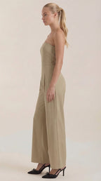 Jumpsuit Damen mit Bandeau-Ausschnitt und ausgestelltem Hosenbein – Vivienne