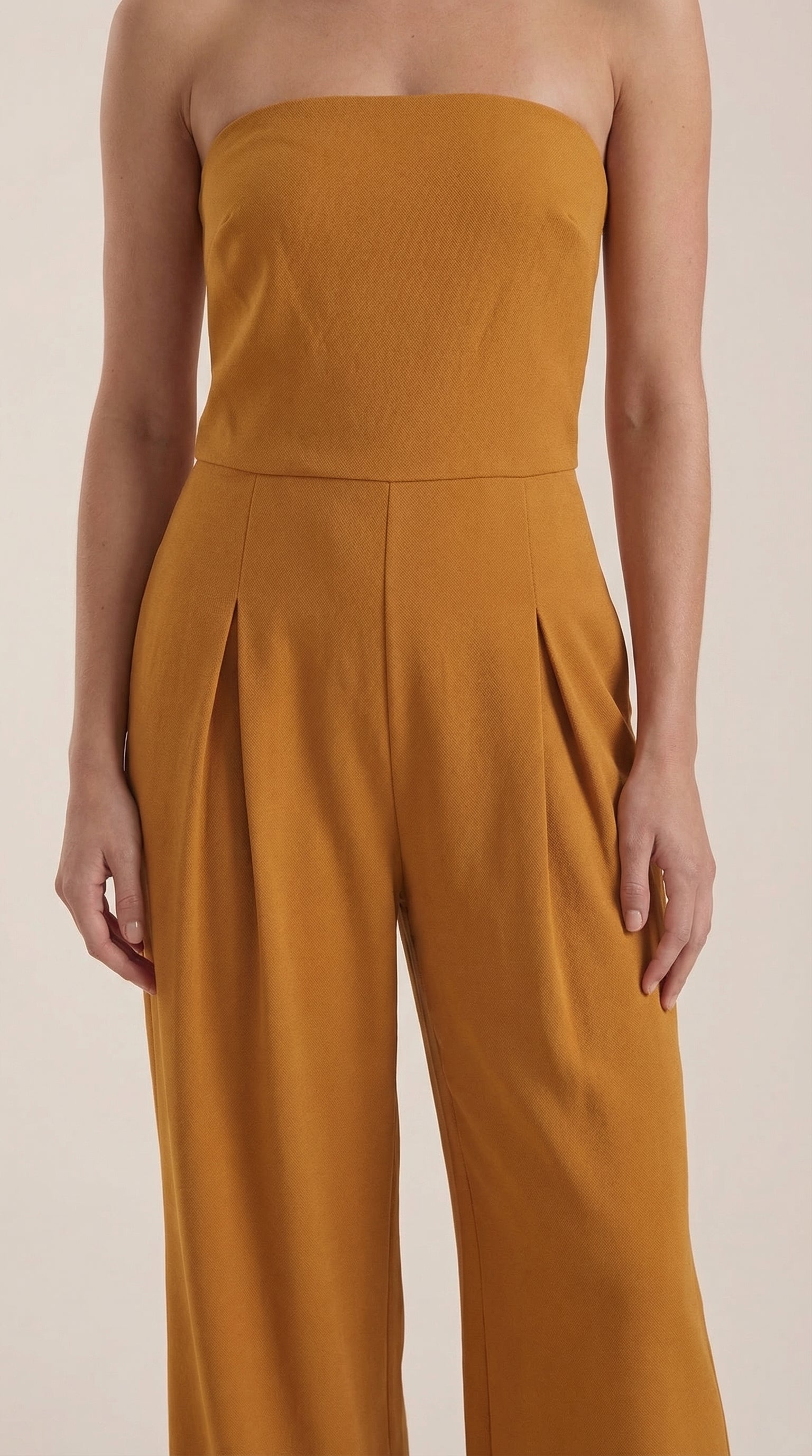 Jumpsuit Damen mit Bandeau-Ausschnitt und ausgestelltem Hosenbein – Vivienne