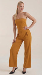 Jumpsuit Damen mit Bandeau-Ausschnitt und ausgestelltem Hosenbein – Vivienne