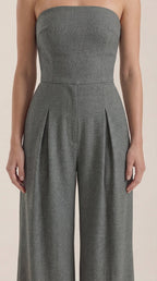 Jumpsuit Damen mit Bandeau-Ausschnitt und ausgestelltem Hosenbein – Vivienne
