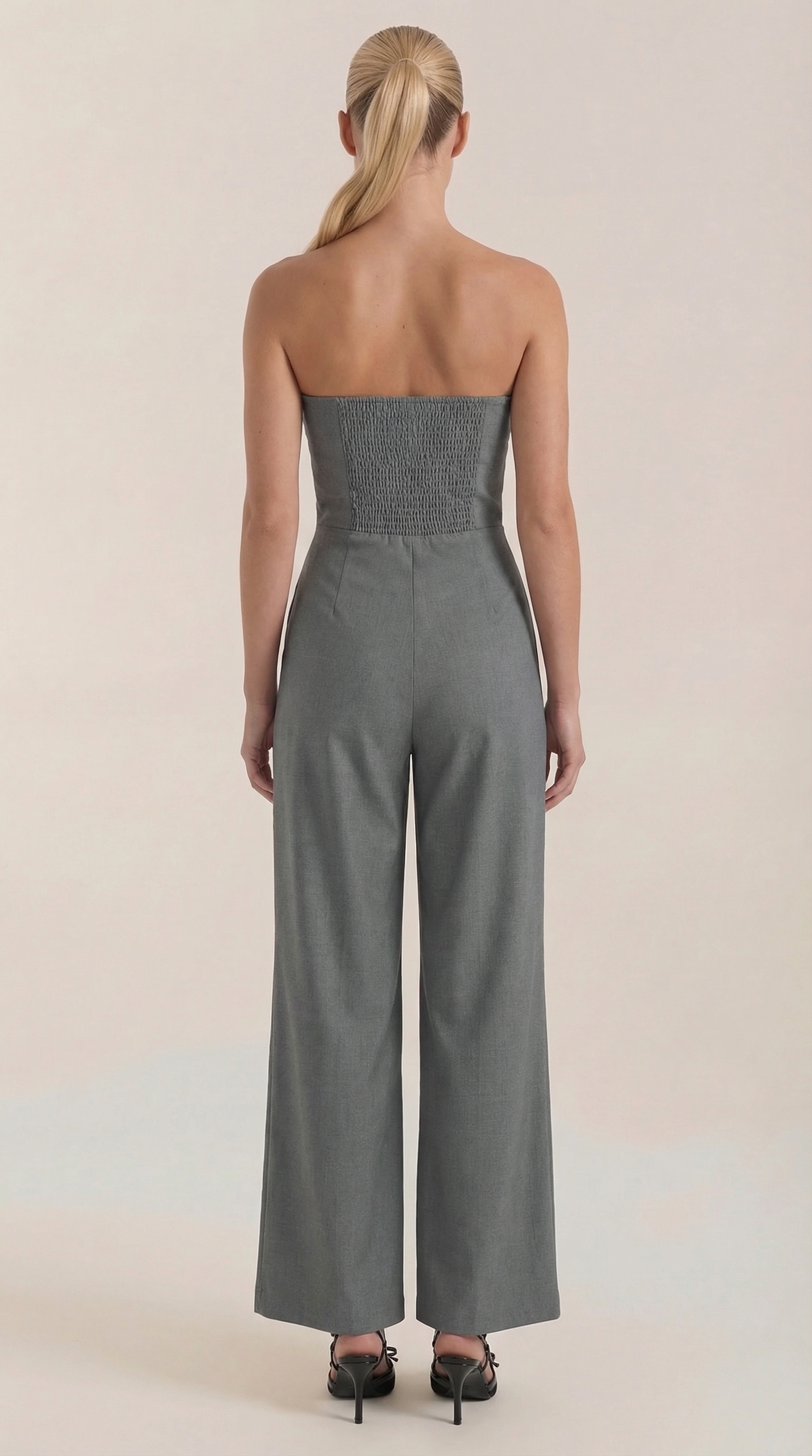 Jumpsuit Damen mit Bandeau-Ausschnitt und ausgestelltem Hosenbein – Vivienne