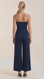 Jumpsuit Damen mit Bandeau-Ausschnitt und ausgestelltem Hosenbein – Vivienne