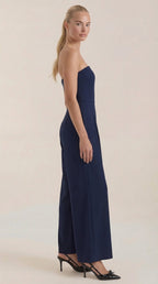 Jumpsuit Damen mit Bandeau-Ausschnitt und ausgestelltem Hosenbein – Vivienne