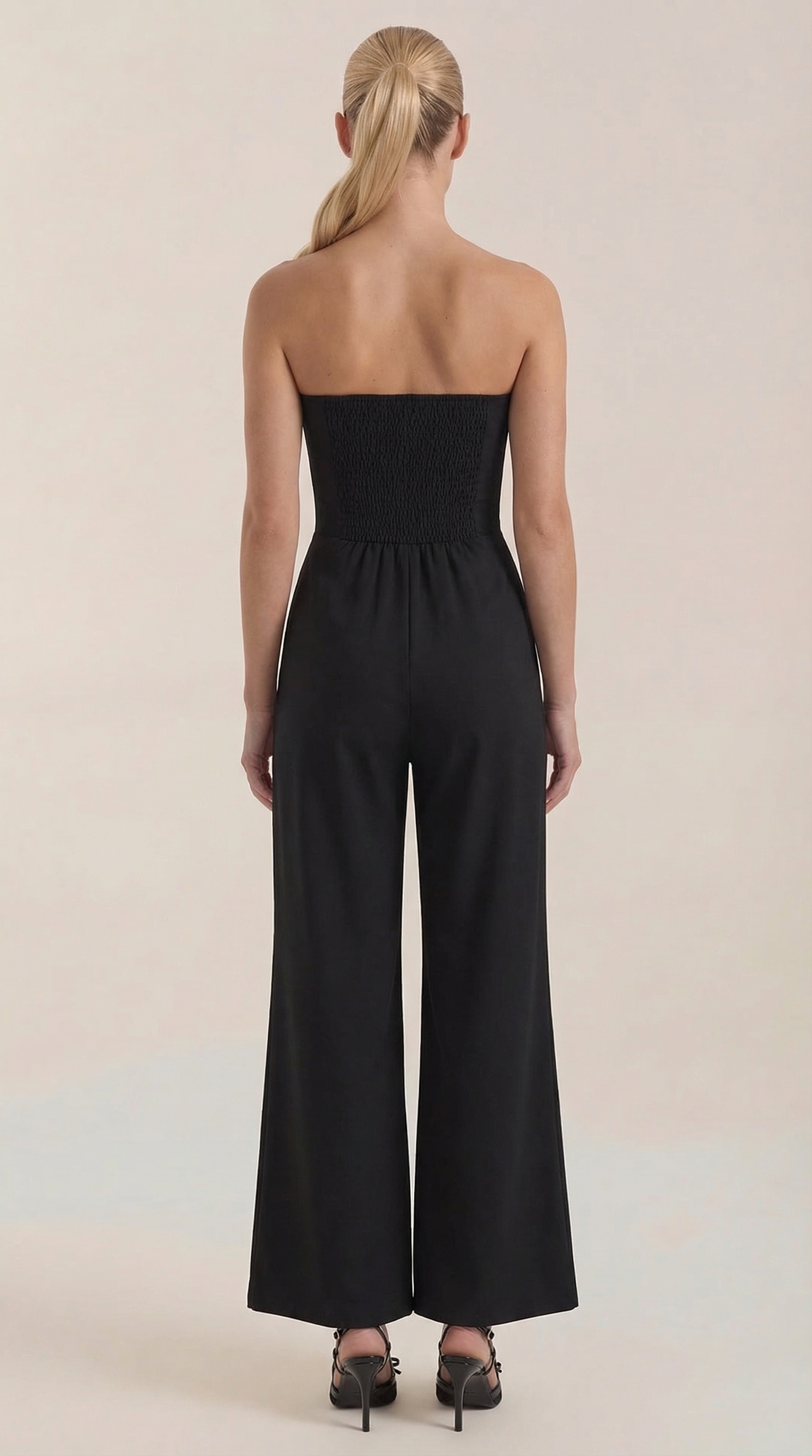 Jumpsuit Damen mit Bandeau-Ausschnitt und ausgestelltem Hosenbein – Vivienne