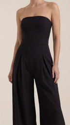 Jumpsuit Damen mit Bandeau-Ausschnitt und ausgestelltem Hosenbein – Vivienne