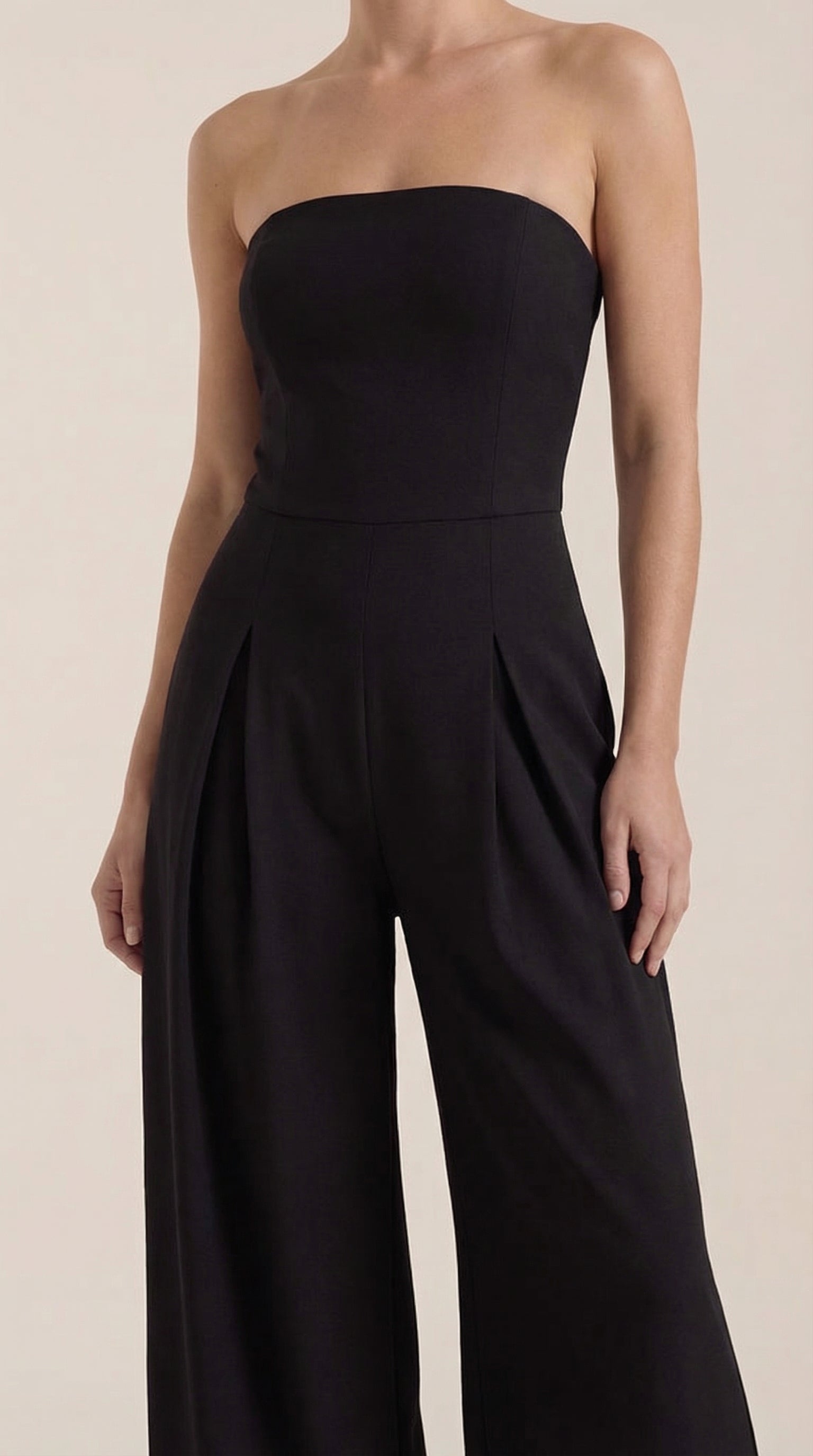 Jumpsuit Damen mit Bandeau-Ausschnitt und ausgestelltem Hosenbein – Vivienne