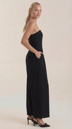 Jumpsuit Damen mit Bandeau-Ausschnitt und ausgestelltem Hosenbein – Vivienne