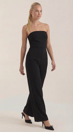 Jumpsuit Damen mit Bandeau-Ausschnitt und ausgestelltem Hosenbein – Vivienne