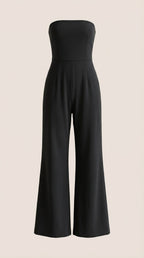 Jumpsuit Damen mit Bandeau-Ausschnitt und ausgestelltem Hosenbein – Vivienne