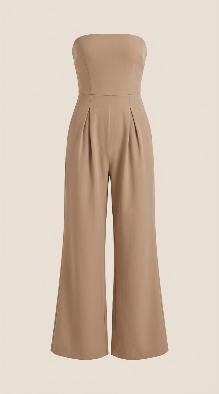 Jumpsuit Damen mit Bandeau-Ausschnitt und ausgestelltem Hosenbein – Vivienne