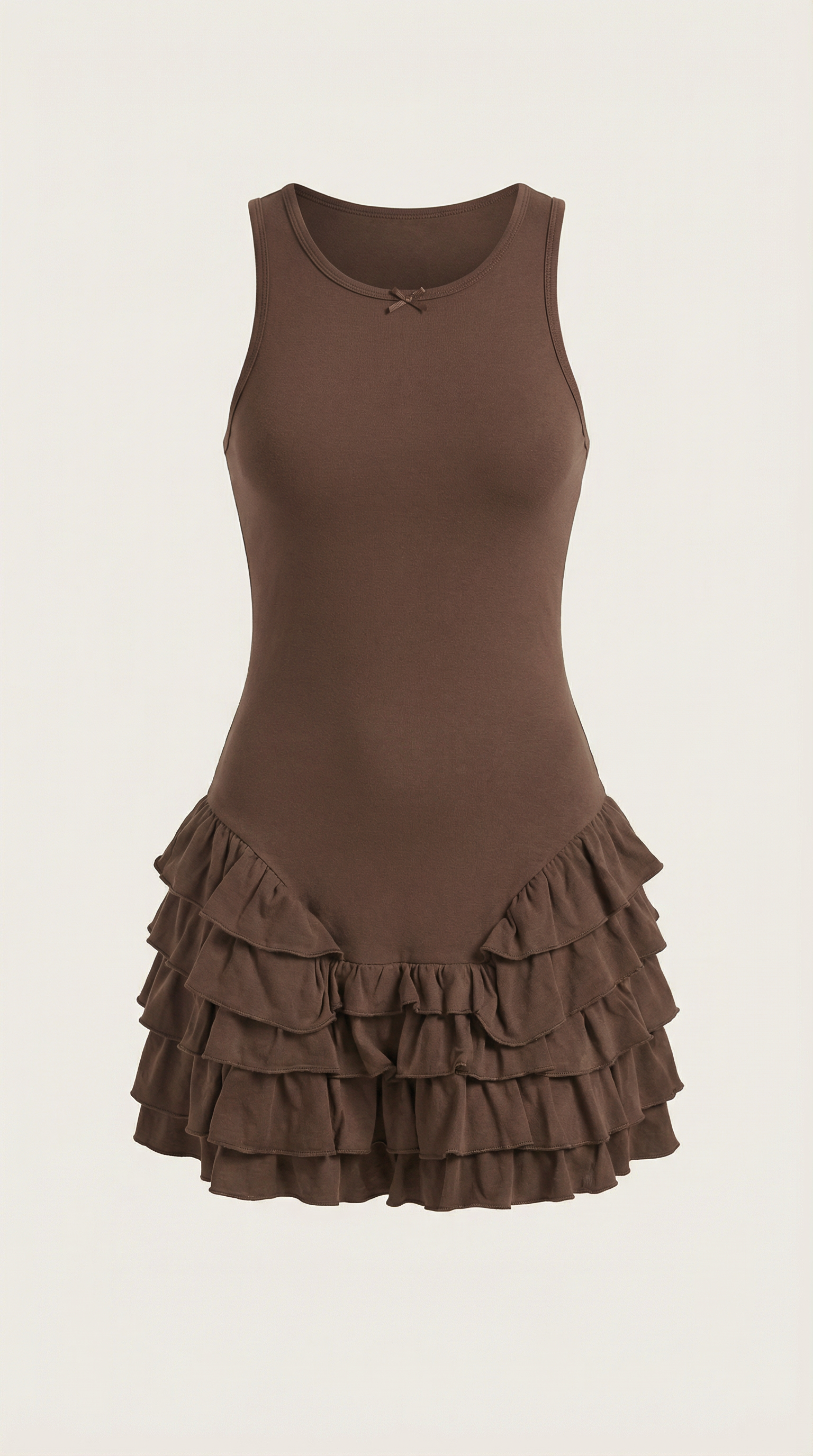 Minikleid Damen mit dreistufigem Rüschenrock und tailliertem Oberteil – Madeleine