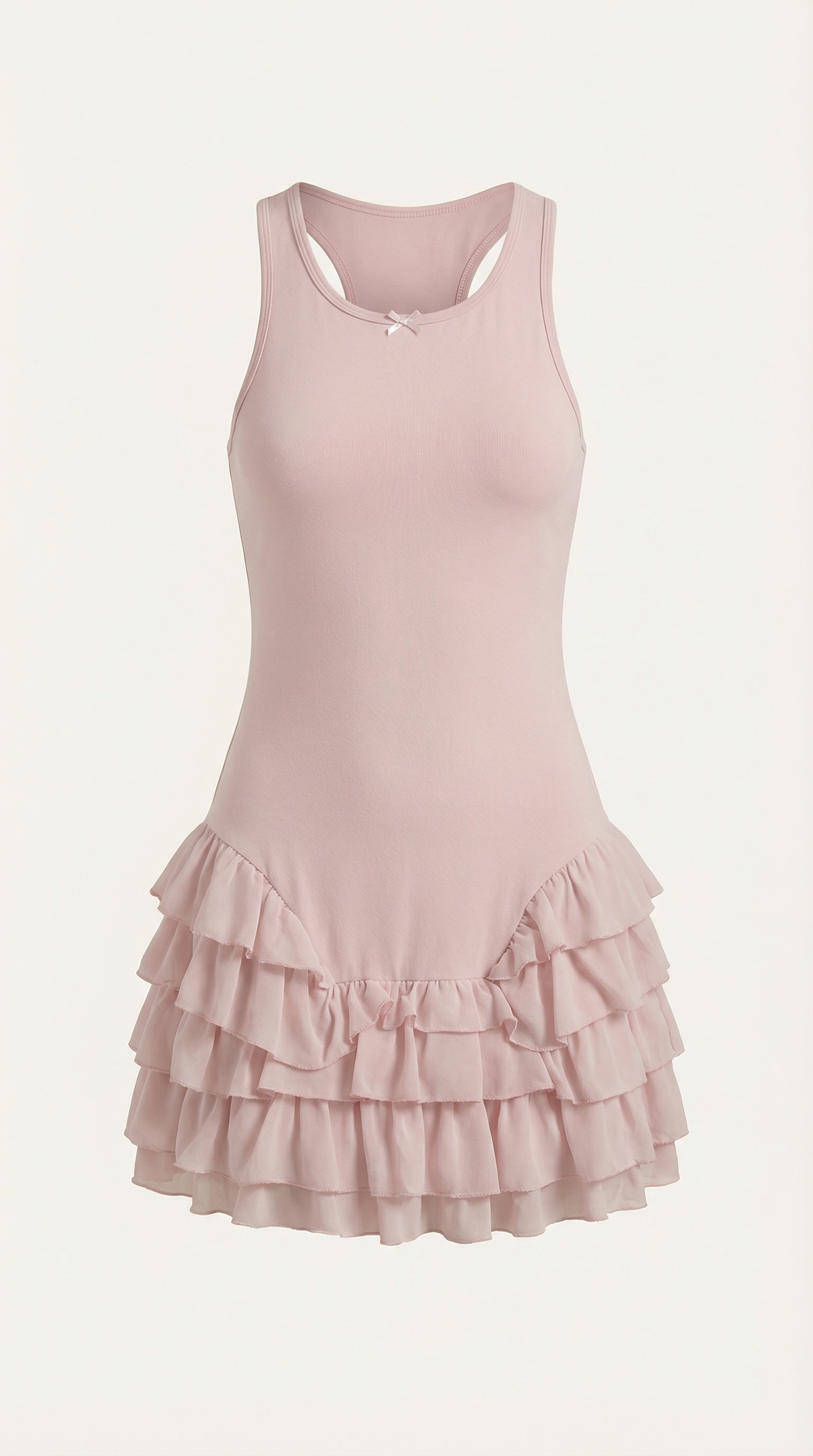 Minikleid Damen mit dreistufigem Rüschenrock und tailliertem Oberteil – Madeleine