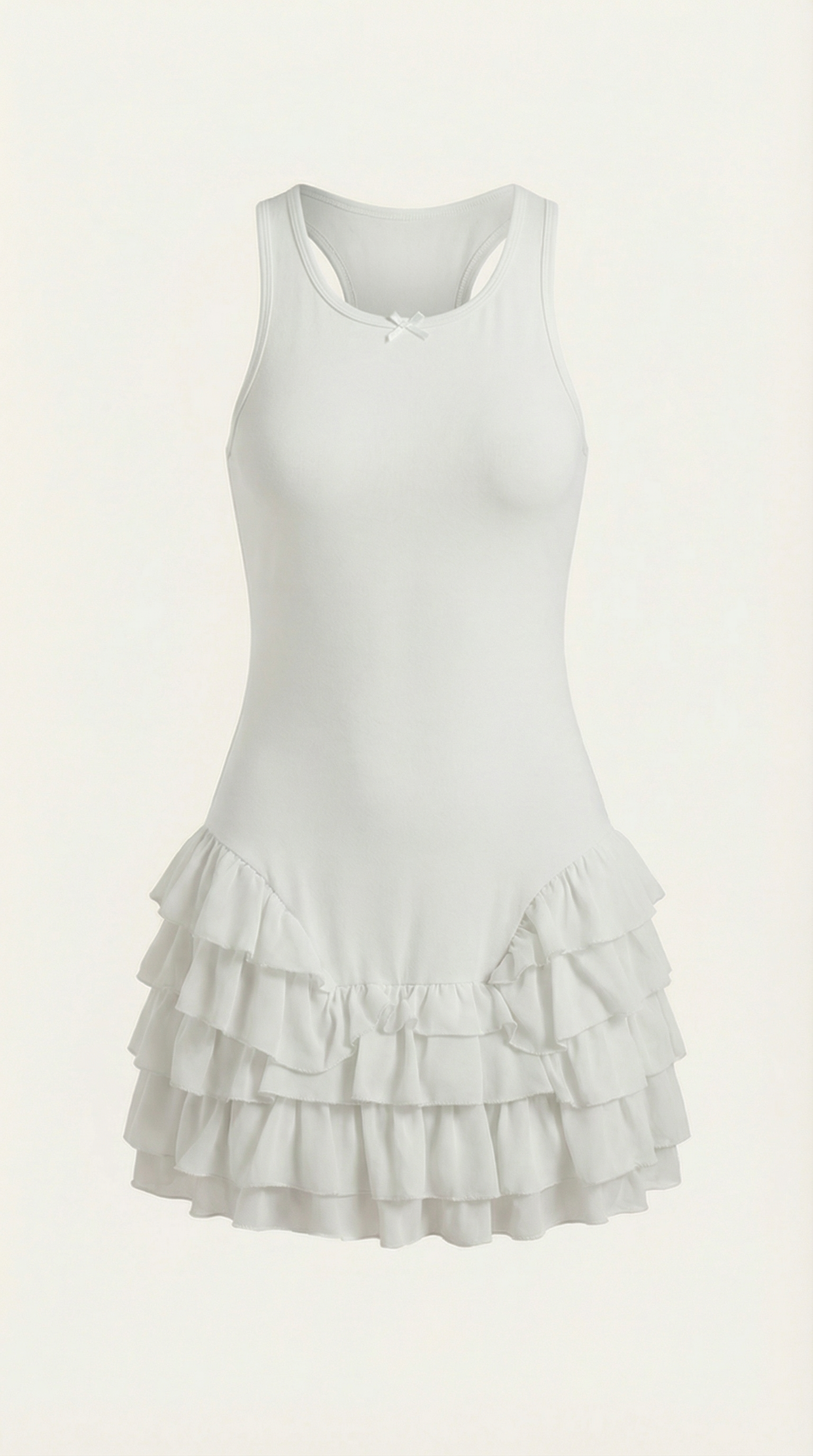 Minikleid Damen mit dreistufigem Rüschenrock und tailliertem Oberteil – Madeleine