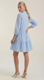 Minikleid Damen im Blusenkleid-Stil mit Hemdkragen und kurzer Länge – Clémentine