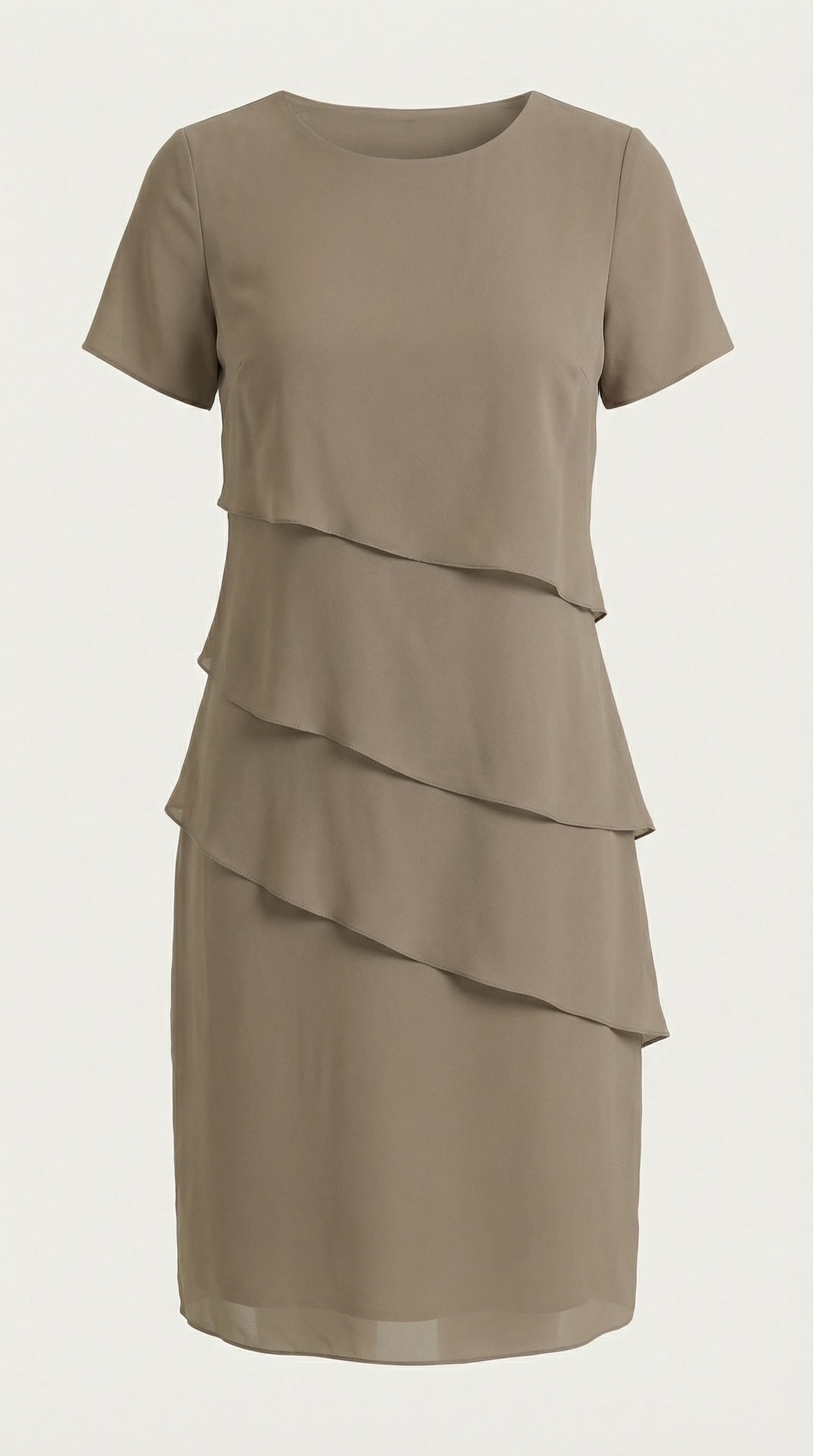 Minikleid Damen im Cocktailkleid-Stil mit gestuftem Rüschenrock – Hyacinthe