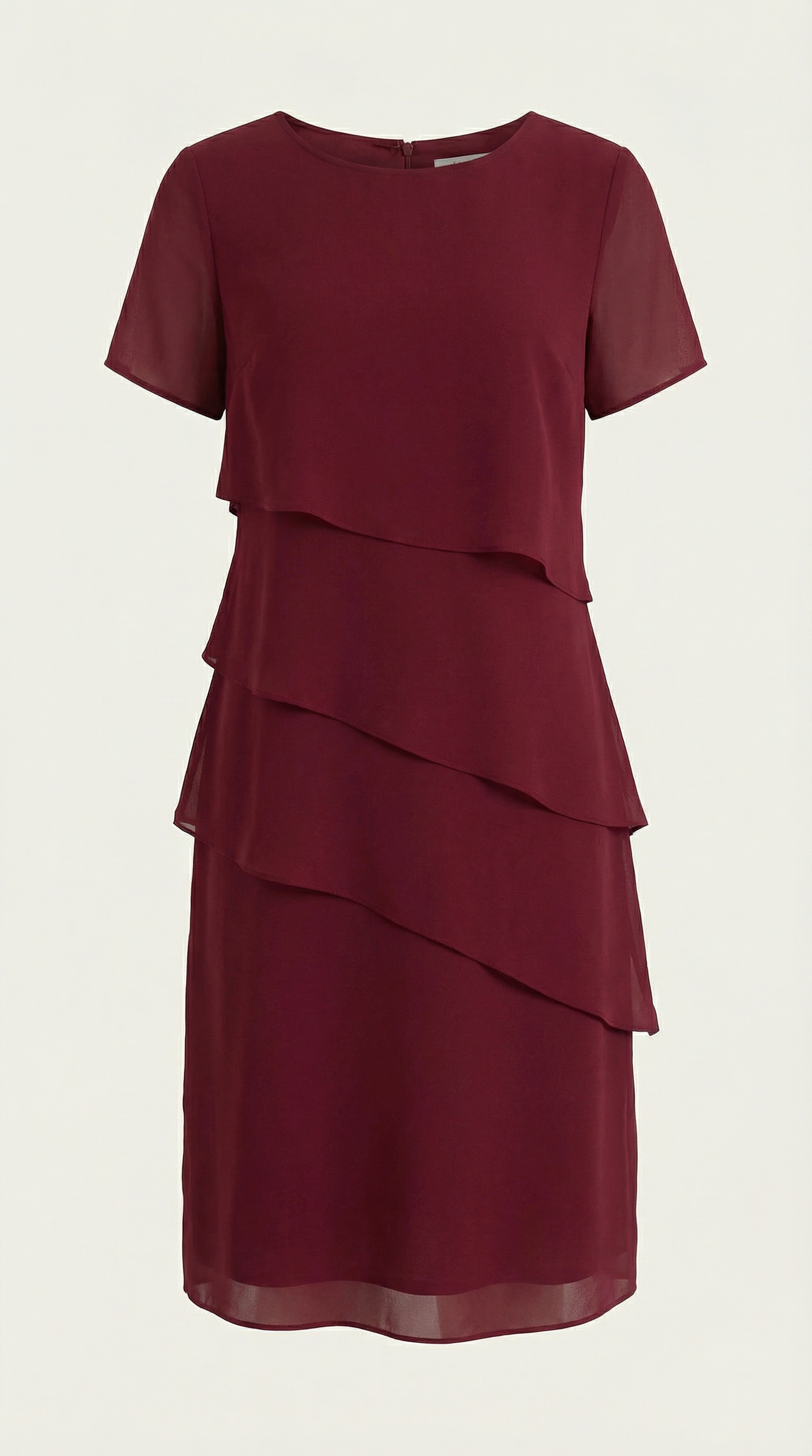 Minikleid Damen im Cocktailkleid-Stil mit gestuftem Rüschenrock – Hyacinthe
