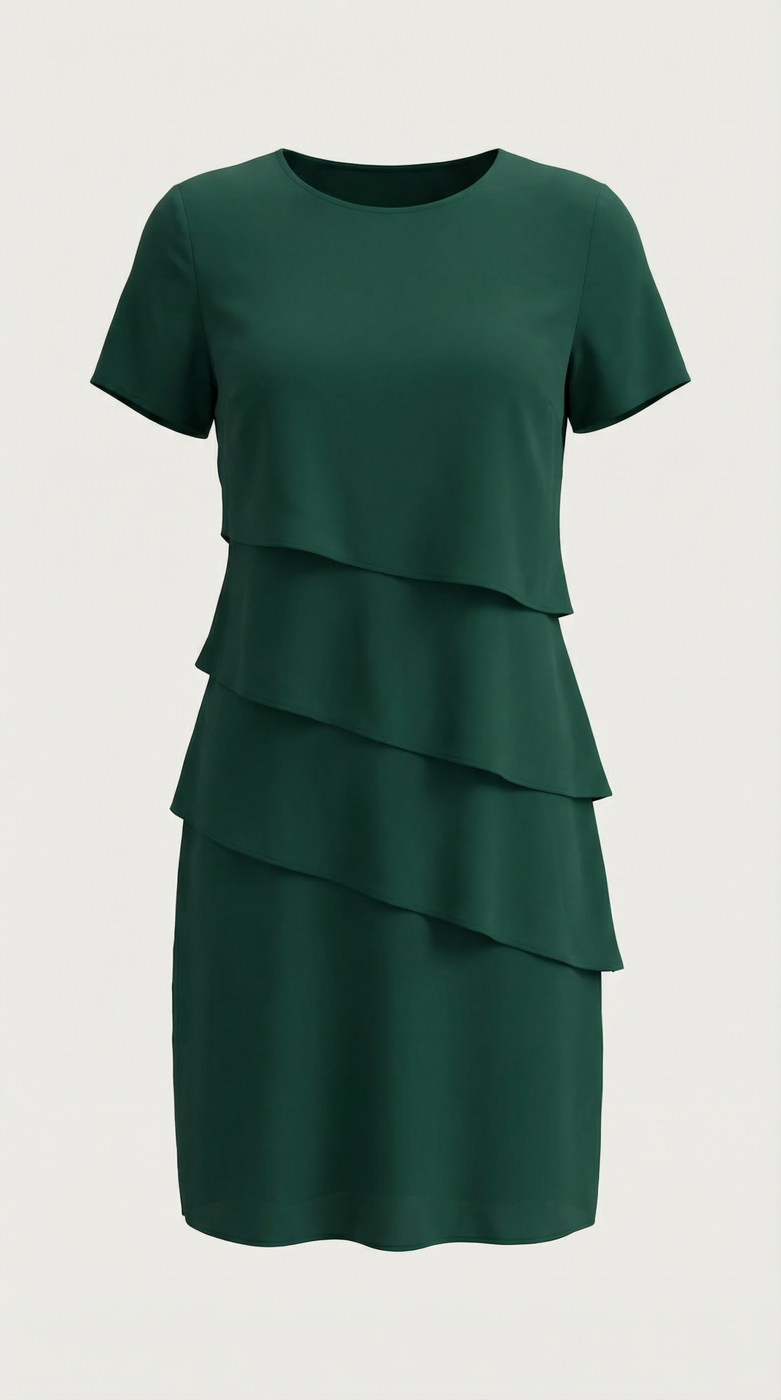 Minikleid Damen im Cocktailkleid-Stil mit gestuftem Rüschenrock – Hyacinthe